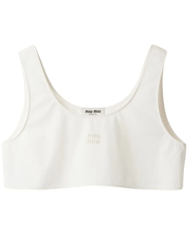 Miu Miu Tanktop mit Logo-Stickerei - Nude Nude