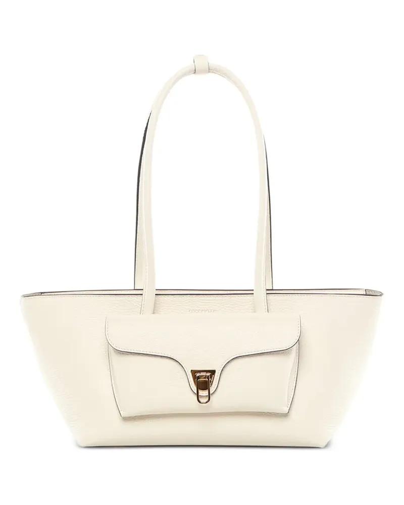 Coccinelle flap leather tote bag - Weiß Weiß