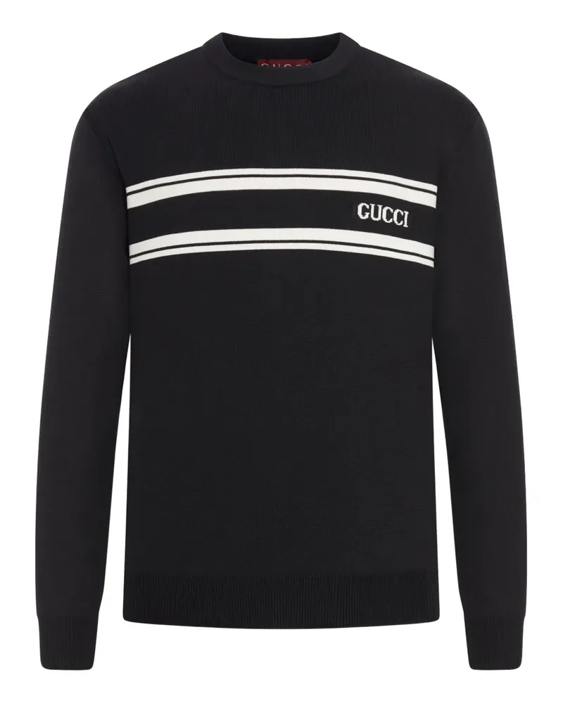 Gucci Pullover mit Streifen-Logo - Schwarz Schwarz