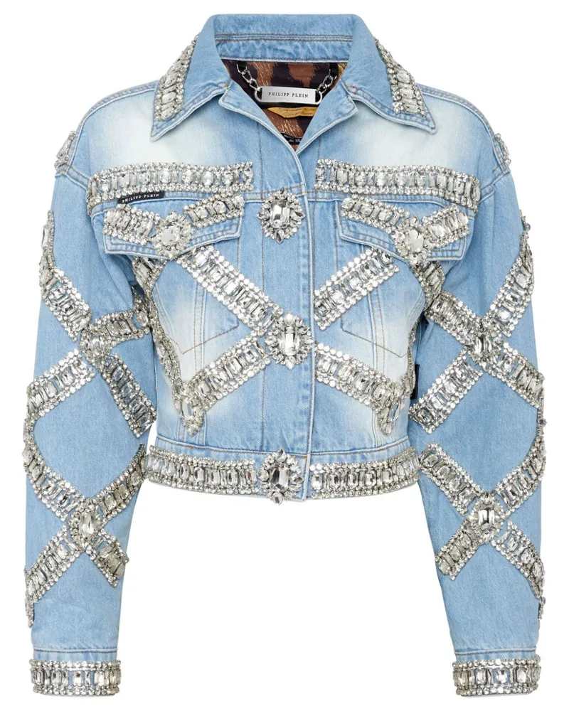 Philipp Plein Cropped-Jacke - Blau Blau