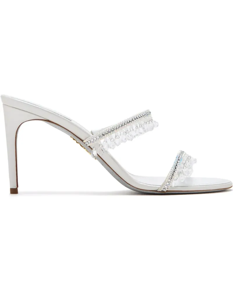 René Caovilla Sandalen mit Kristallen - Weiß Weiß