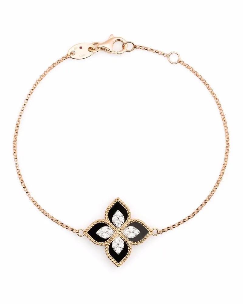 Roberto Coin 18kt Princess Flower Rotgoldarmband mit Diamanten - Rosa Rosa