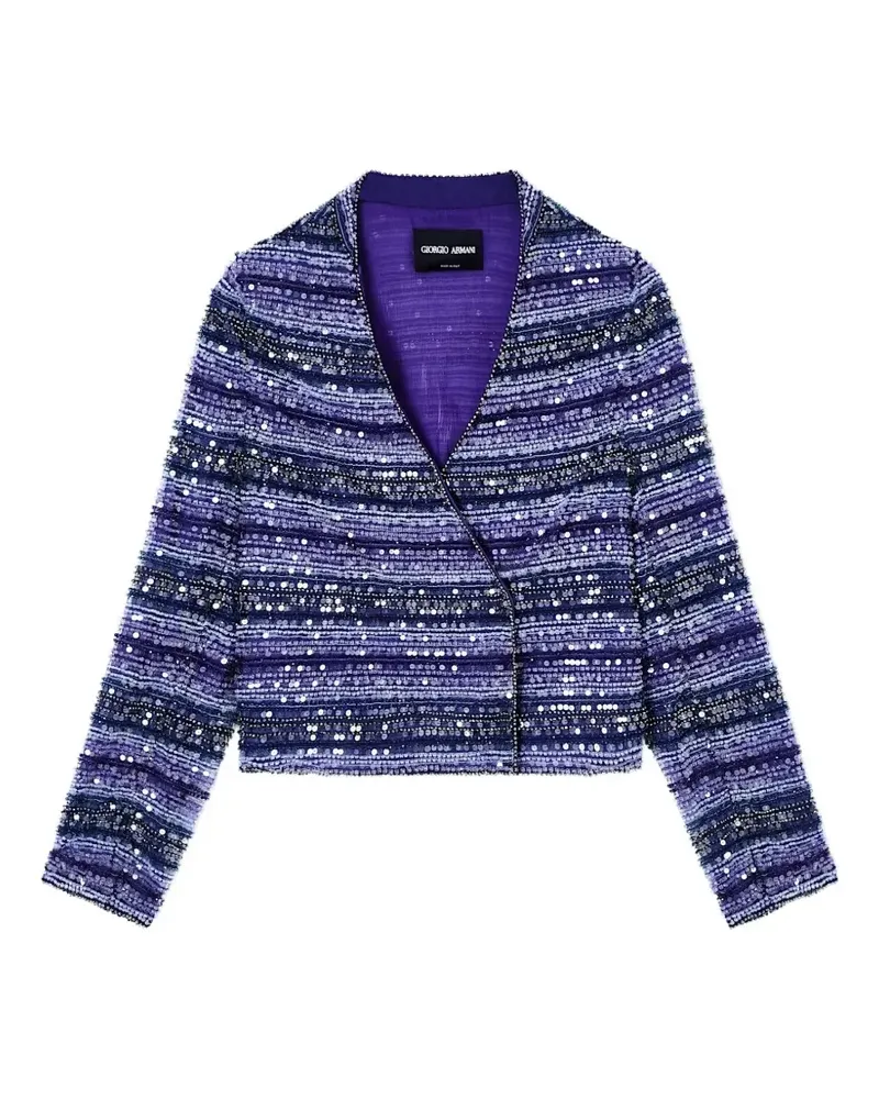 Giorgio Armani Gestreifte Bomberjacke mit Pailletten - Violett Violett