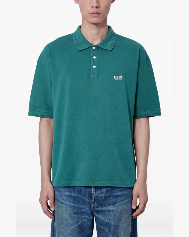 Visvim embroidered-logo-patch polo shirt - Grün Grün