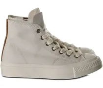 high-top leather sneakers - Nude