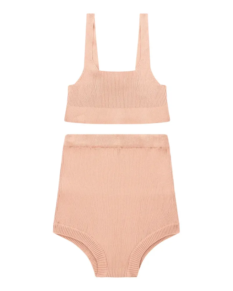 Valentino Garavani Geripptes Unterwäsche-Set - Rosa Rosa