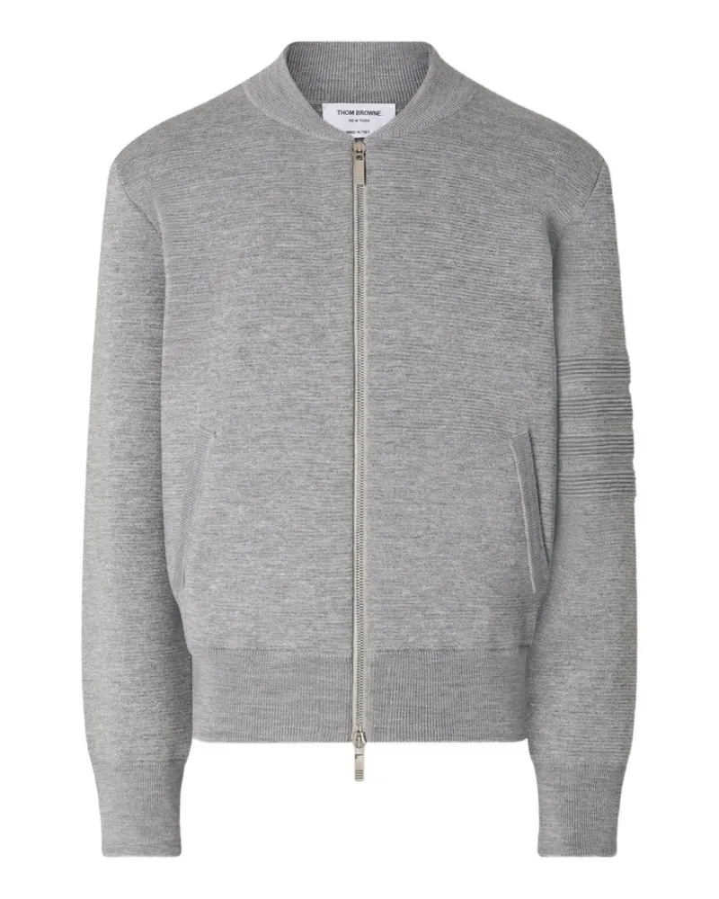 Thom Browne 4-Bar Bomberjacke mit Milano-Stickerei - Grau Grau