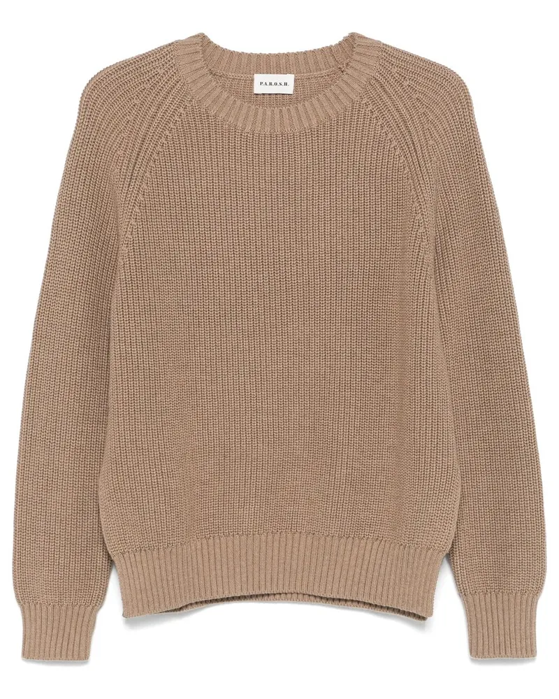 P.A.R.O.S.H. P.A.R.O H. Gerippter Strickpullover - Braun Braun