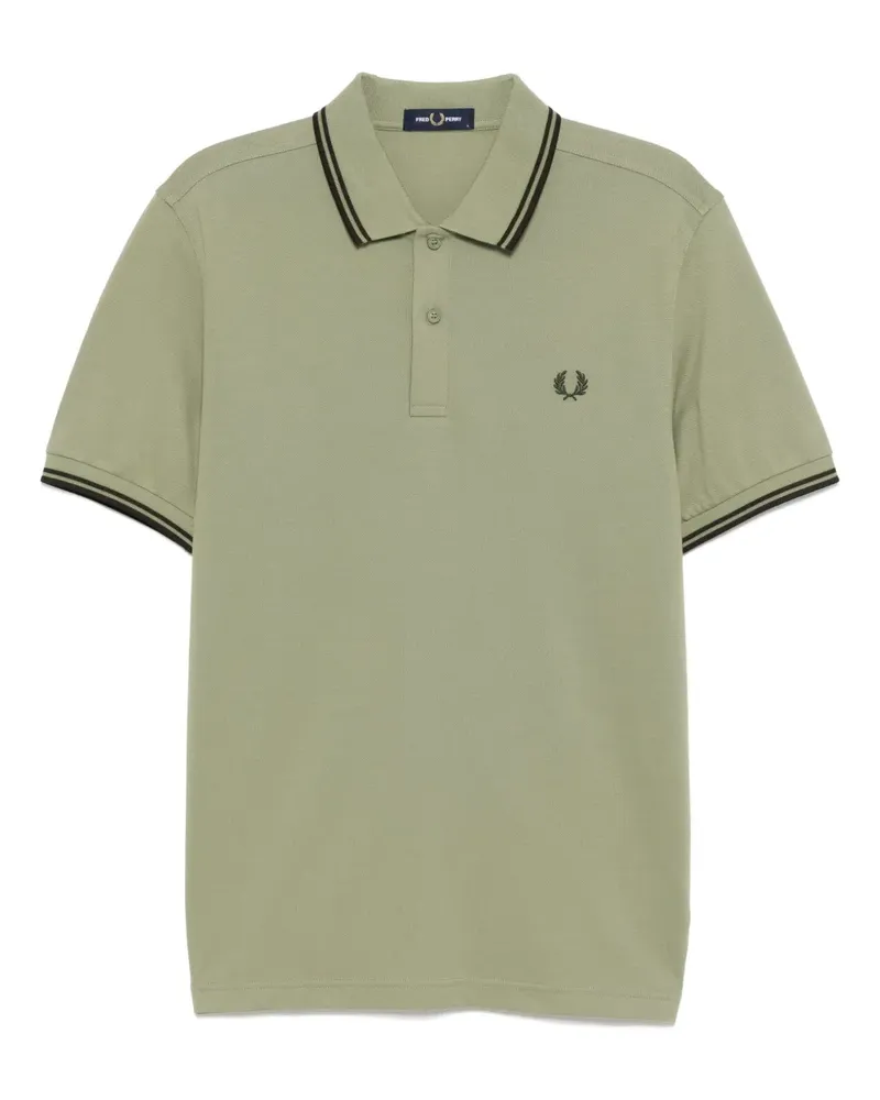 Fred Perry Poloshirt mit Kontrasträndern - Grün Grün
