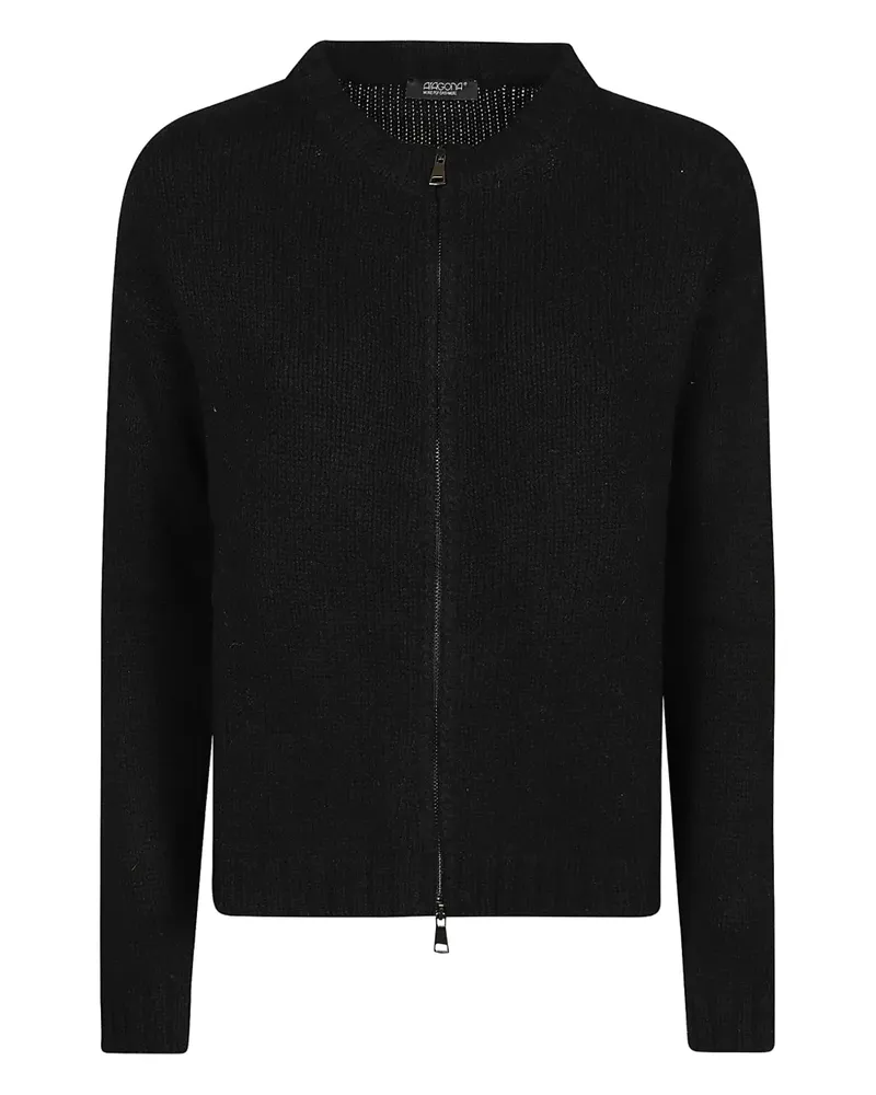 ARAGONA Cardigan mit Reißverschluss - Schwarz Schwarz