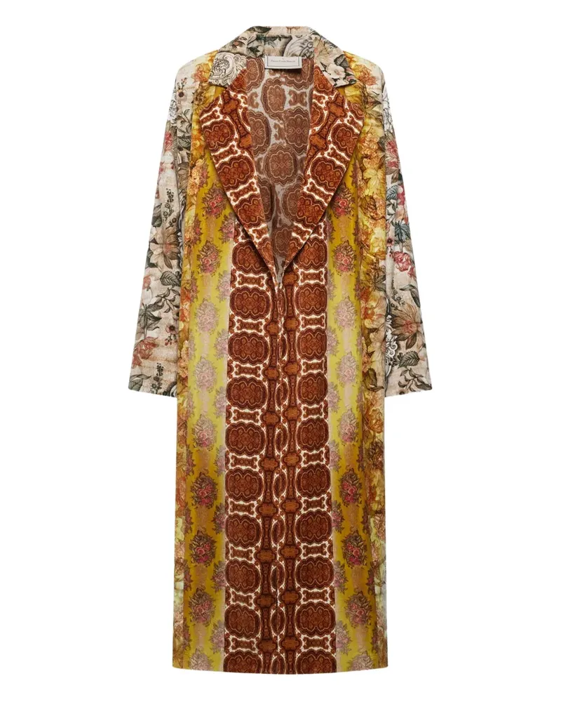 Pierre-Louis Mascia floral-patterned lapel coat - Rot Rot