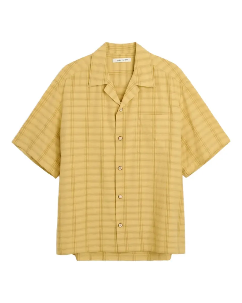 CMMN SWDN Ture check-pattern button-down silk shirt - Gelb Gelb