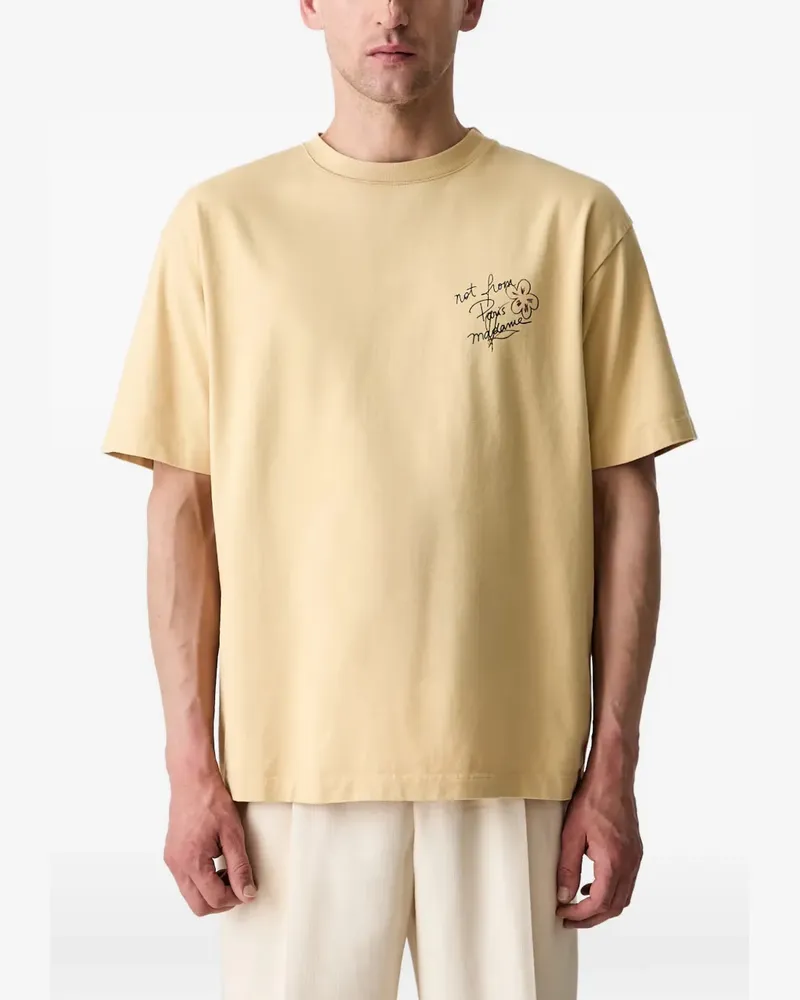 Drôle de Monsieur Esquisse slogan-print T-shirt - Gelb Gelb