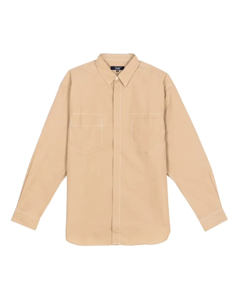 Comme des Garçons contrast-stitch chest-pocket shirt - Nude Nude