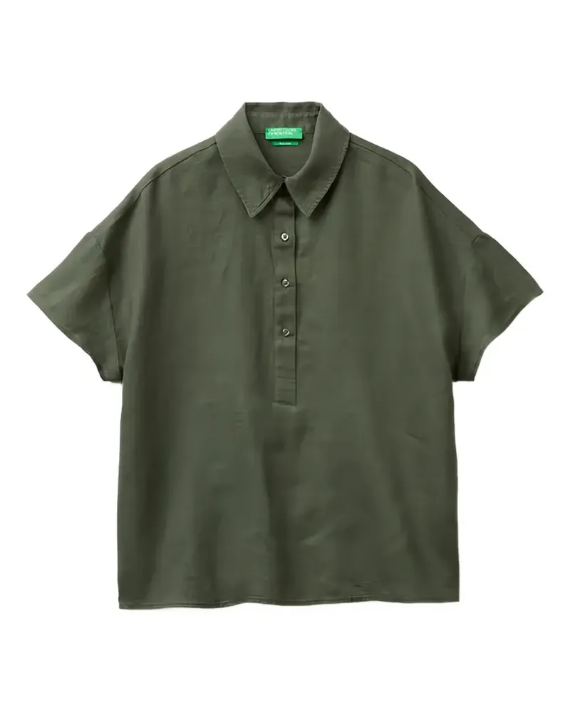 Benetton short-sleeved linen blouse - Grün Grün