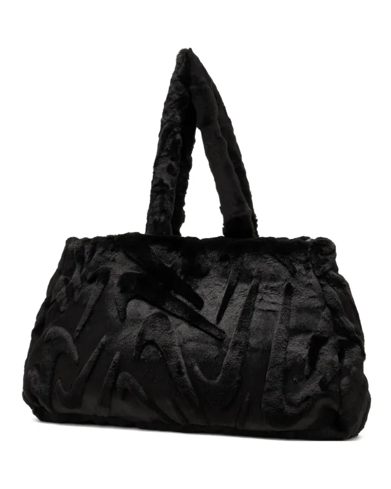 Nike embossed faux fur tote bag - Schwarz Schwarz