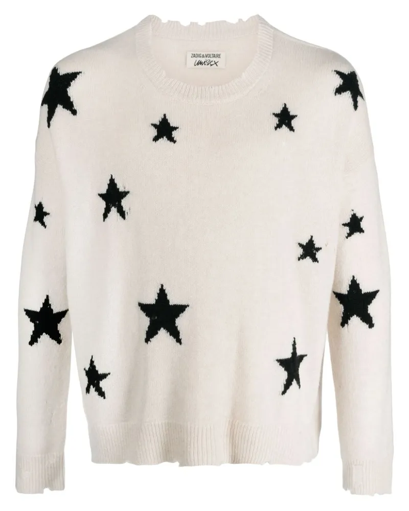 Zadig & Voltaire Kaschmirpullover im Distressed-Look - Nude Nude