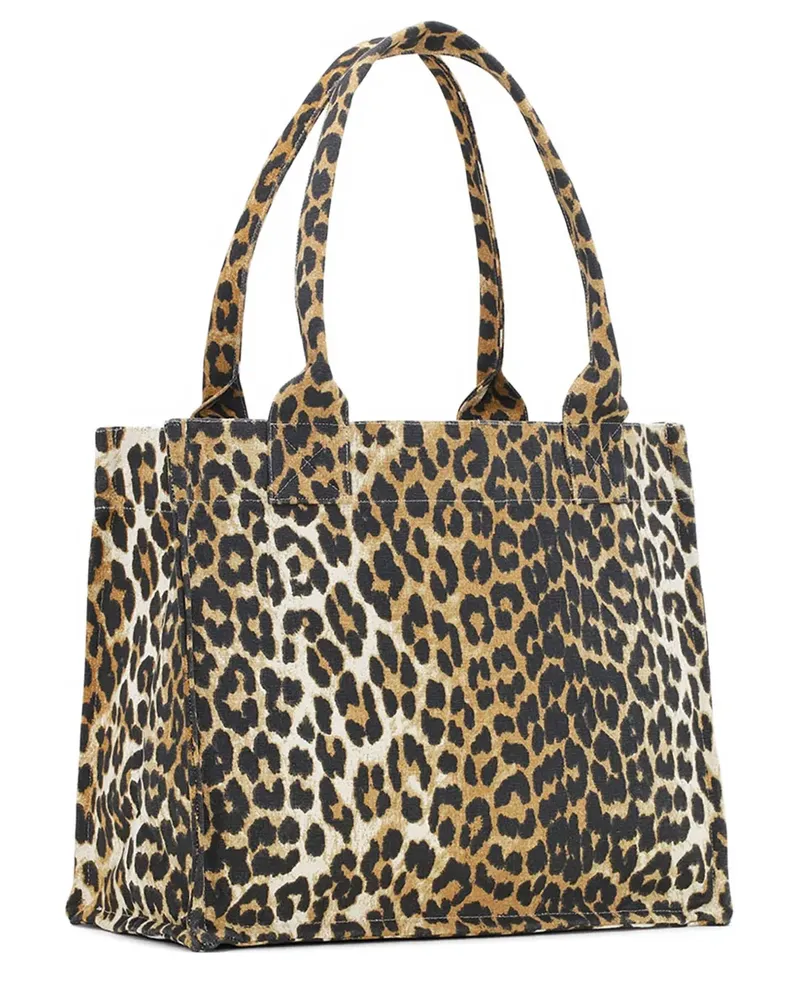 Ganni Handtasche mit Leoparden-Print - Nude Nude