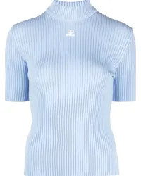 Courrèges Gerippter Rollkragenpullover Blau