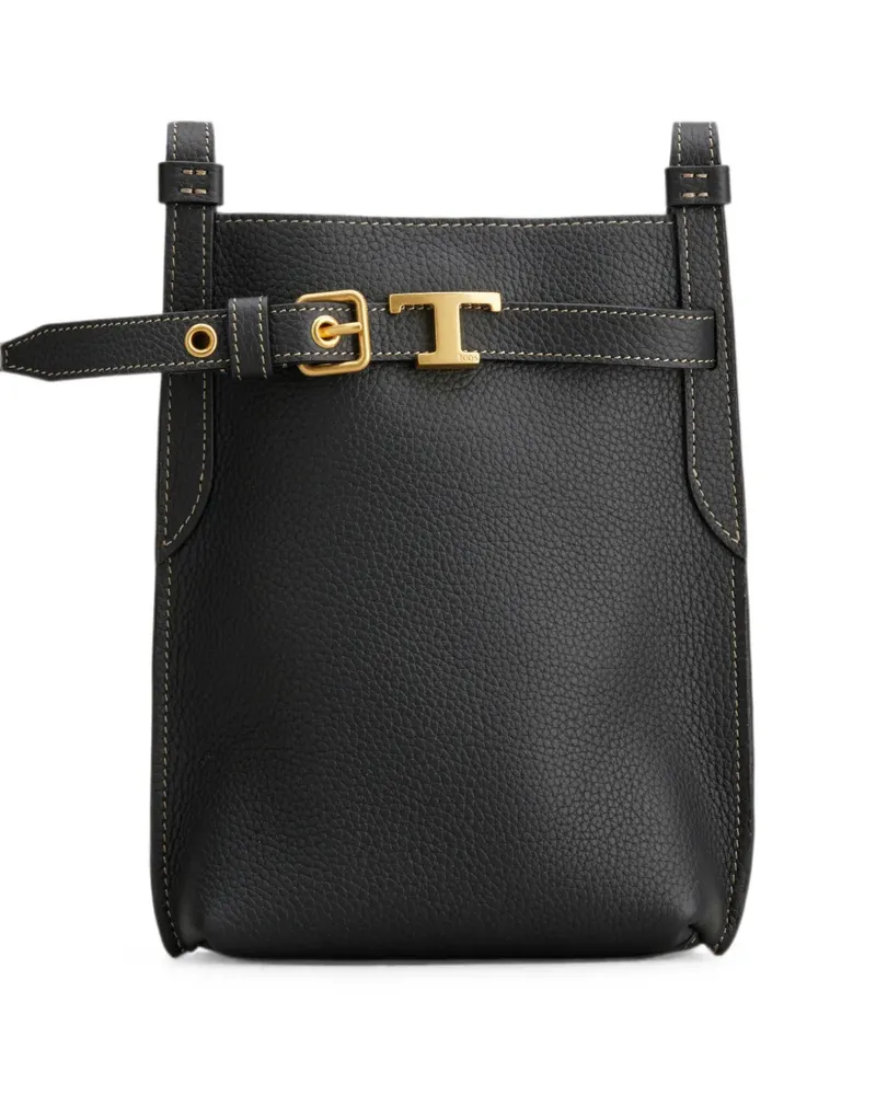 TOD'S phone holder in leather large - Schwarz Schwarz