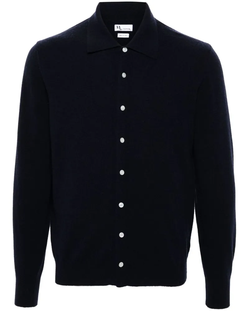 Doppiaa Cardigan mit spitzem Kragen - Blau Blau