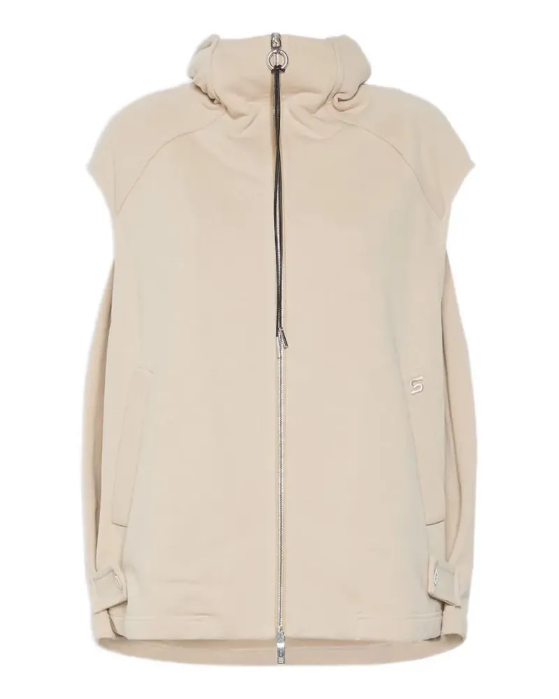 SPORTMAX sleeveless zip-up hoodie - Nude Nude