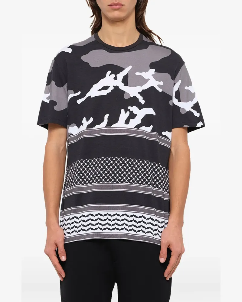 Neil Barrett T-Shirt mit Camouflage-Print - Schwarz Schwarz