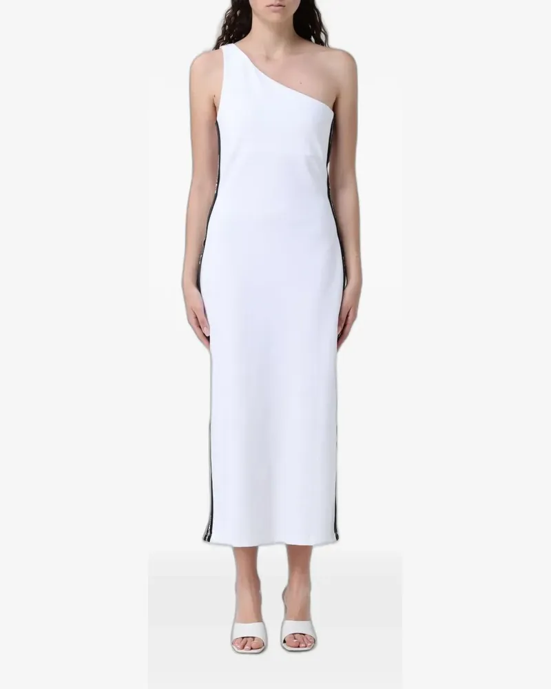 EA7 one-shoulder logo-tape maxi dress - Weiß Weiß