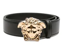 Gürtel mit Medusa-Kopf-Schnalle - Schwarz