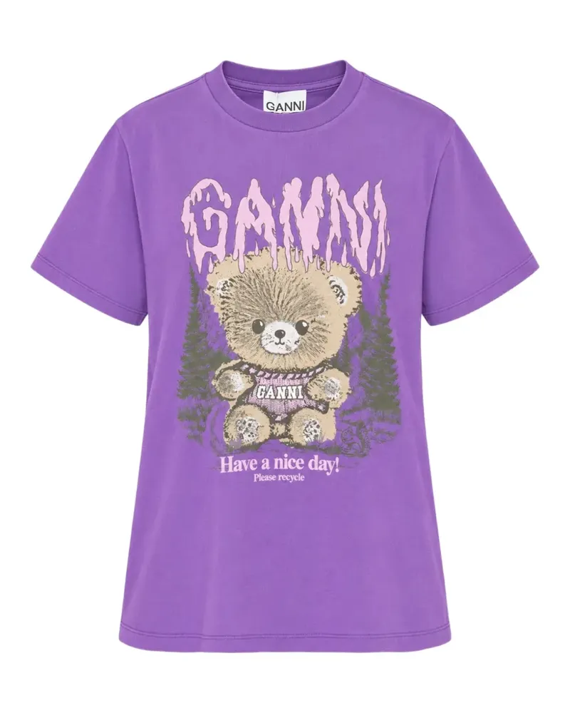 Ganni Future Heavy graphic-print T-shirt - Violett Violett