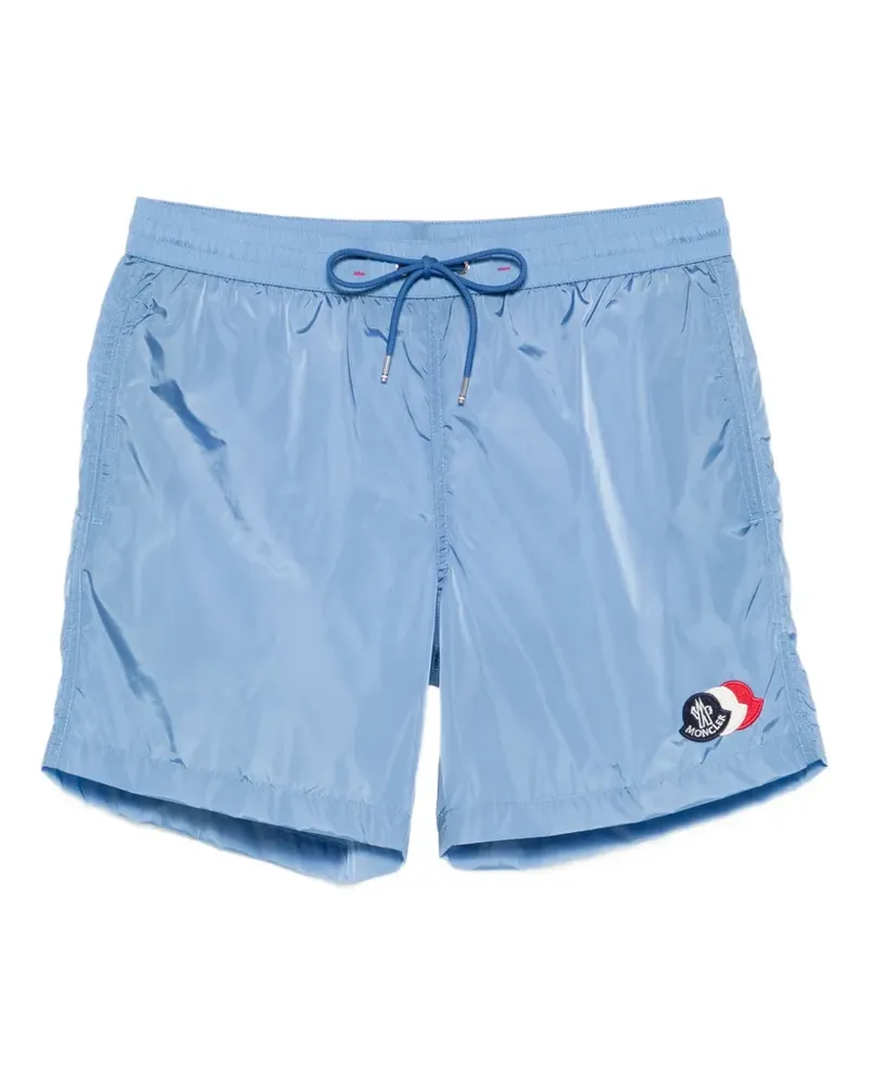 Moncler logo-patch swim shorts - Blau Blau