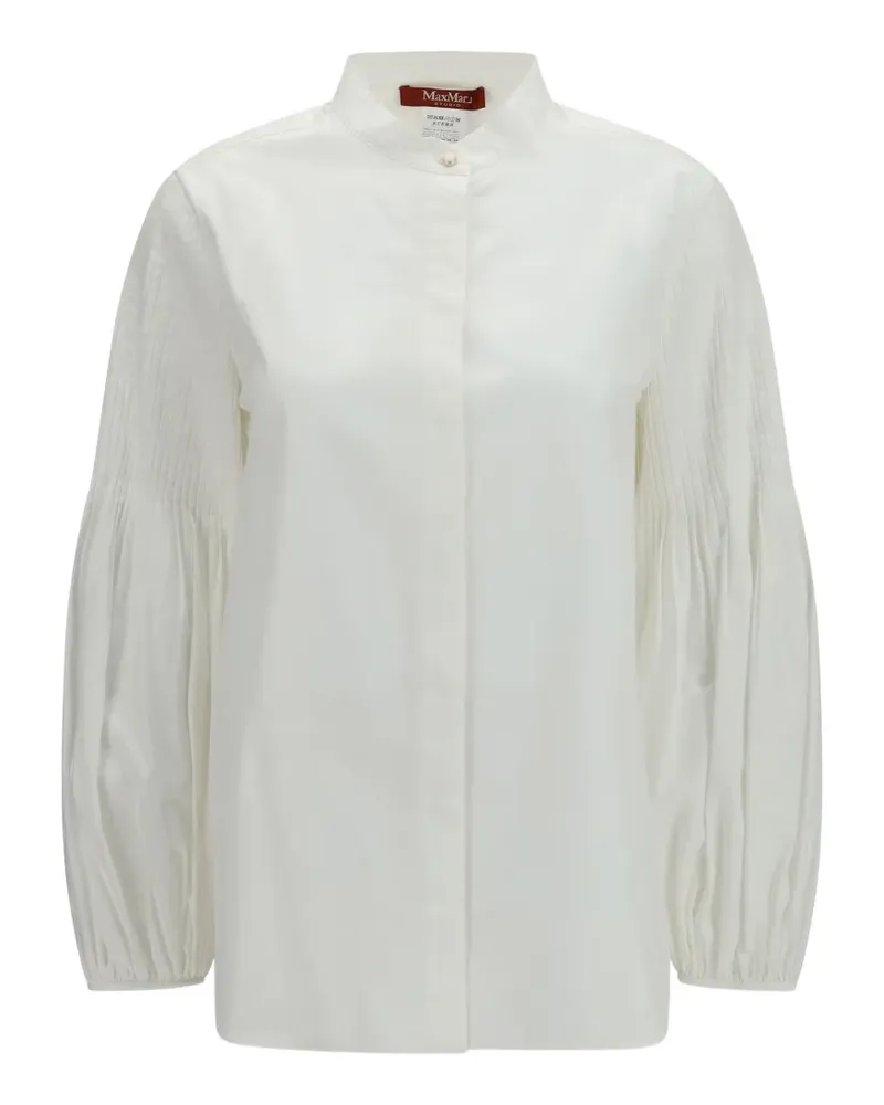 Max Mara Bluse mit Puffärmeln - Weiß Weiß