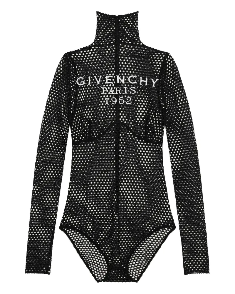 Givenchy long-sleeve mesh-effect body - Schwarz Schwarz