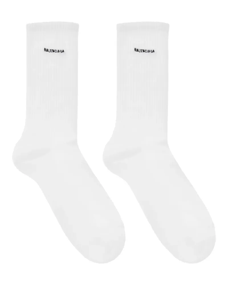 Balenciaga Socken mit Logo in Weiß/Schwarz Weiß