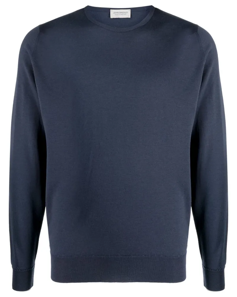 John Smedley Fein gestrickter Lundy Pullover - Blau Blau