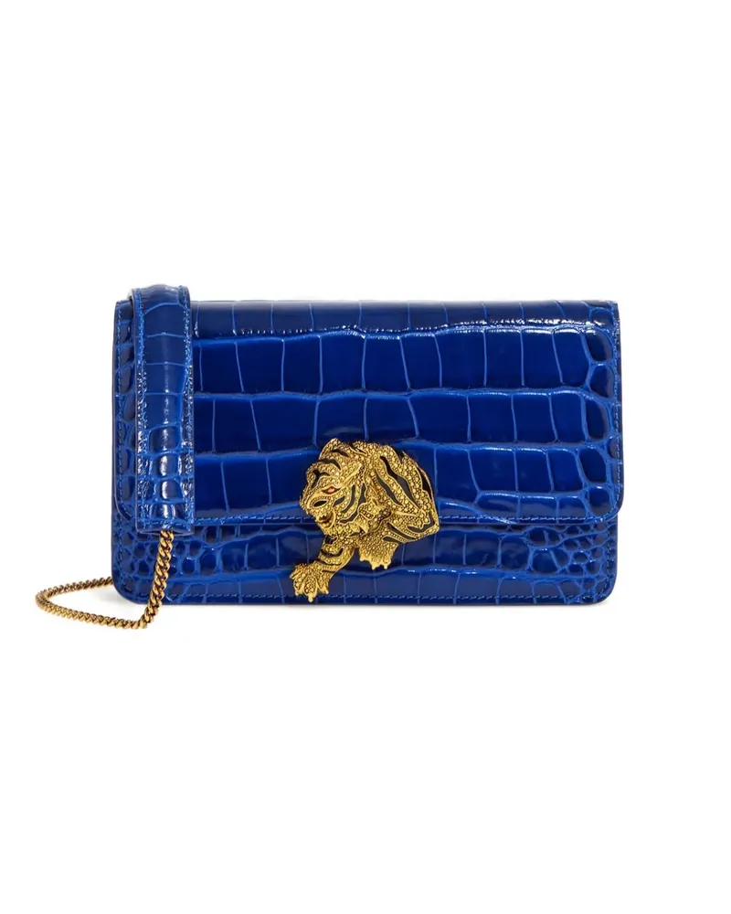 Roberto Cavalli Schultertasche mit Kroko-Effekt - Blau Blau