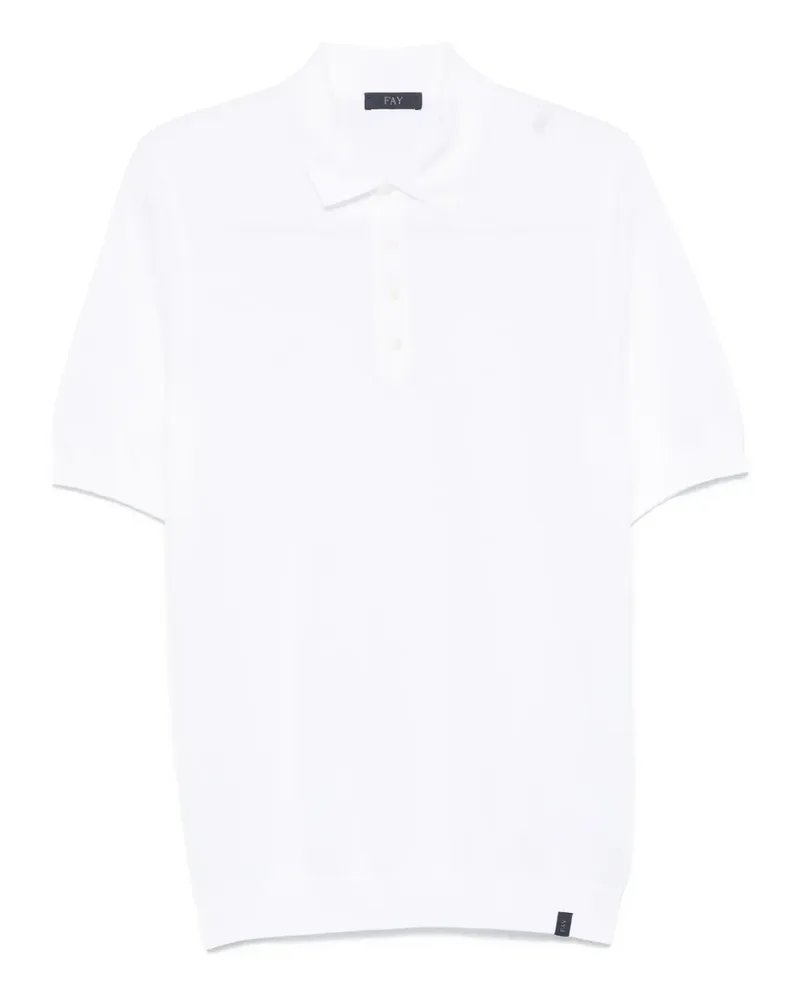 Fay Poloshirt aus Piqué - Weiß Weiß