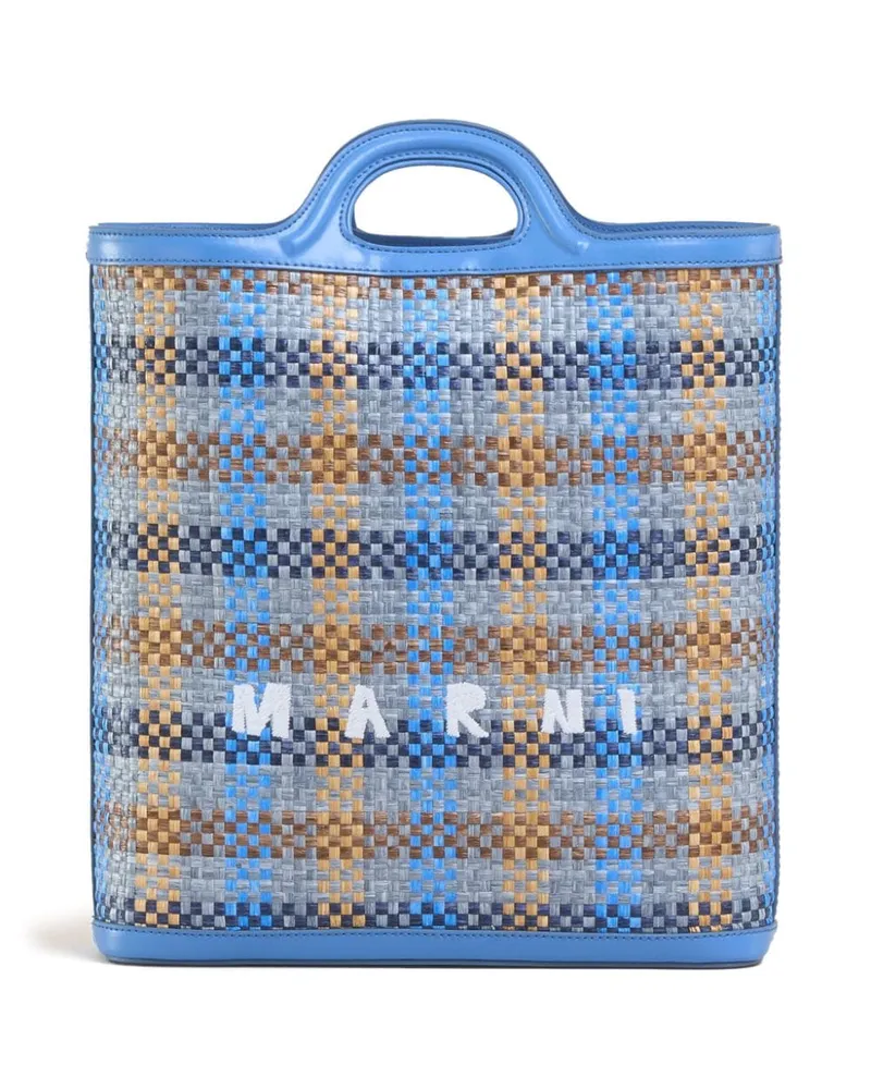 Marni Market Shopper mit Logo-Stickerei Blau