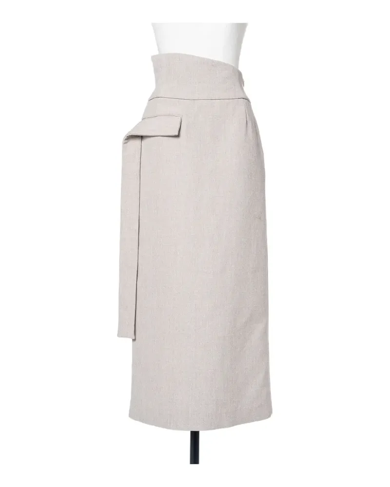 Muller of Yoshiokubo asymmetric flap-pocket skirt - Nude Nude