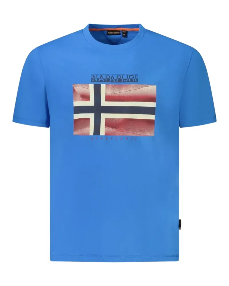 Napapijri T-Shirt mit grafischem Print - Blau Blau