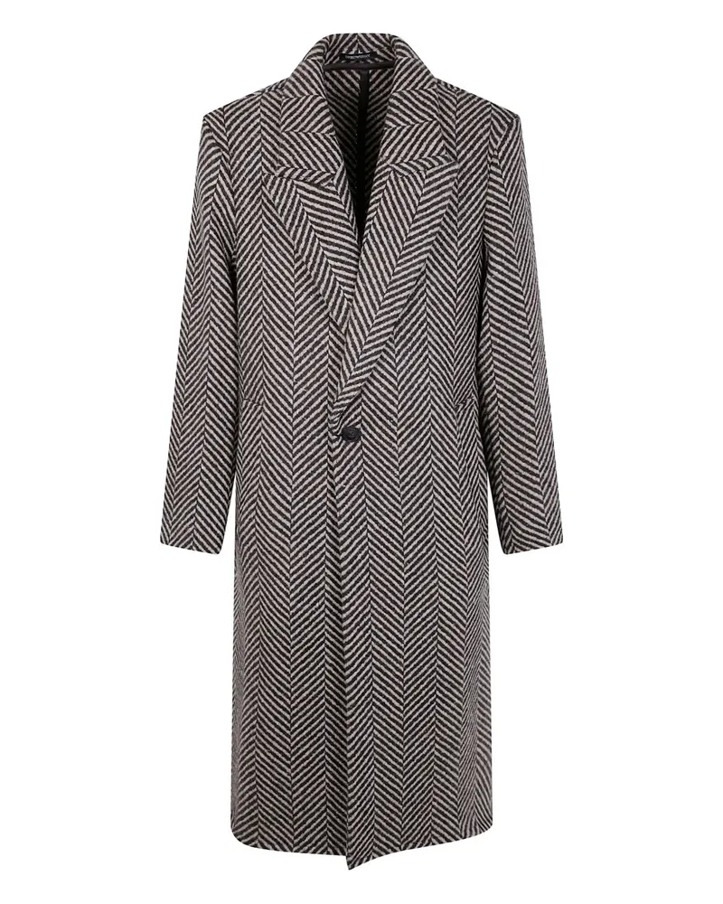 Emporio Armani herringbone coat - F6106 PLUG BICOLOR MIX F6106