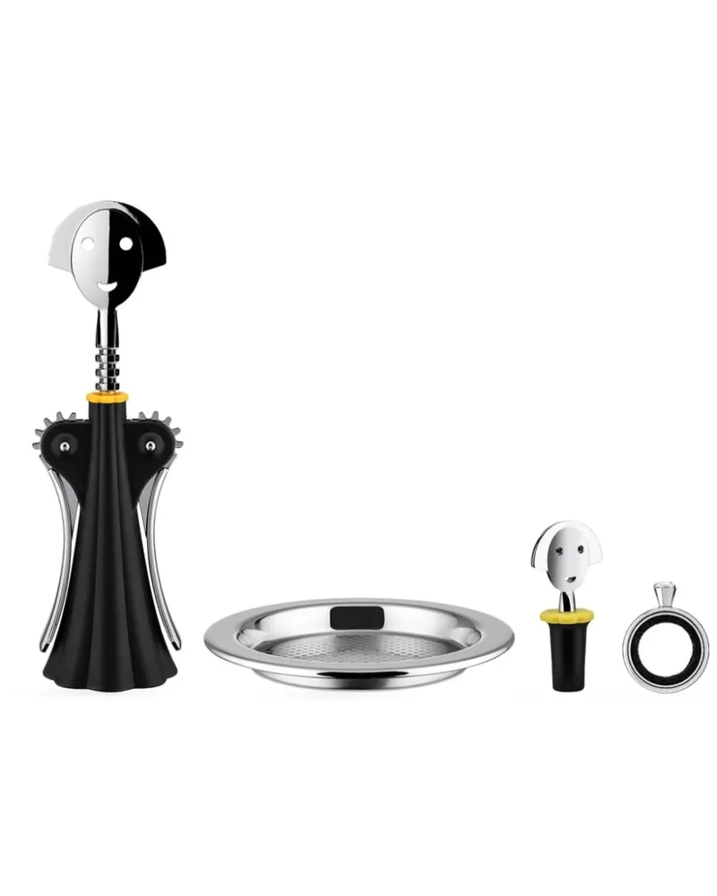 Alessi Gam01 Wein-Set aus Edelstahl - Schwarz Schwarz