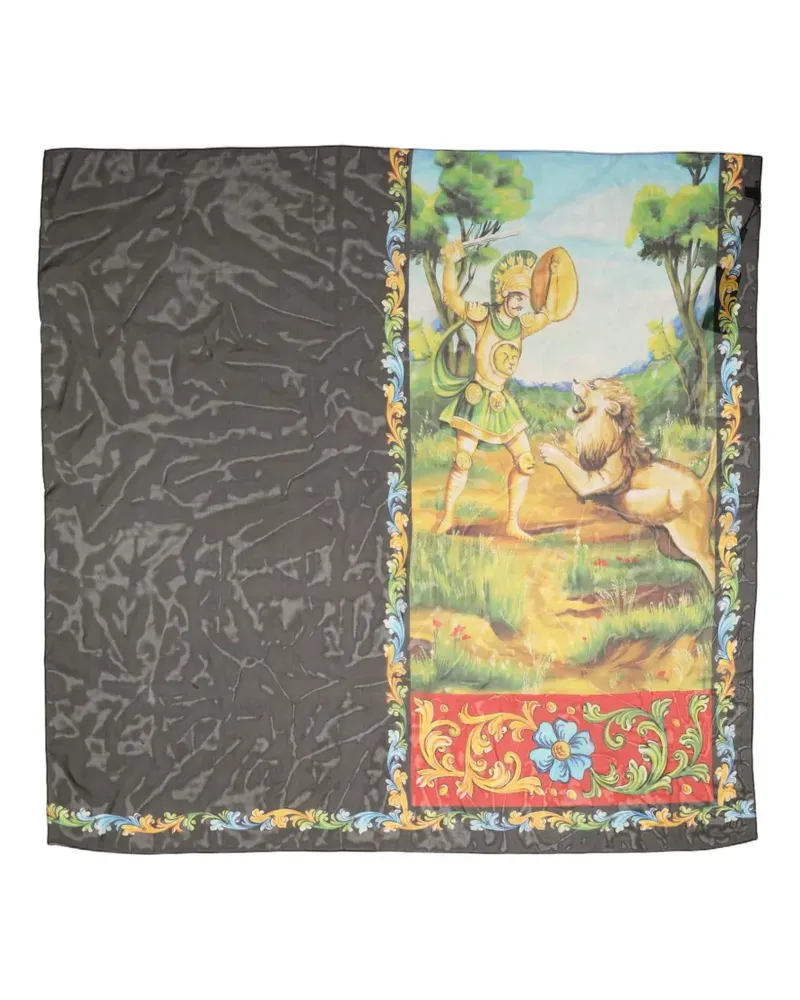 Dolce & Gabbana scenery-print silk scarf - Schwarz Schwarz