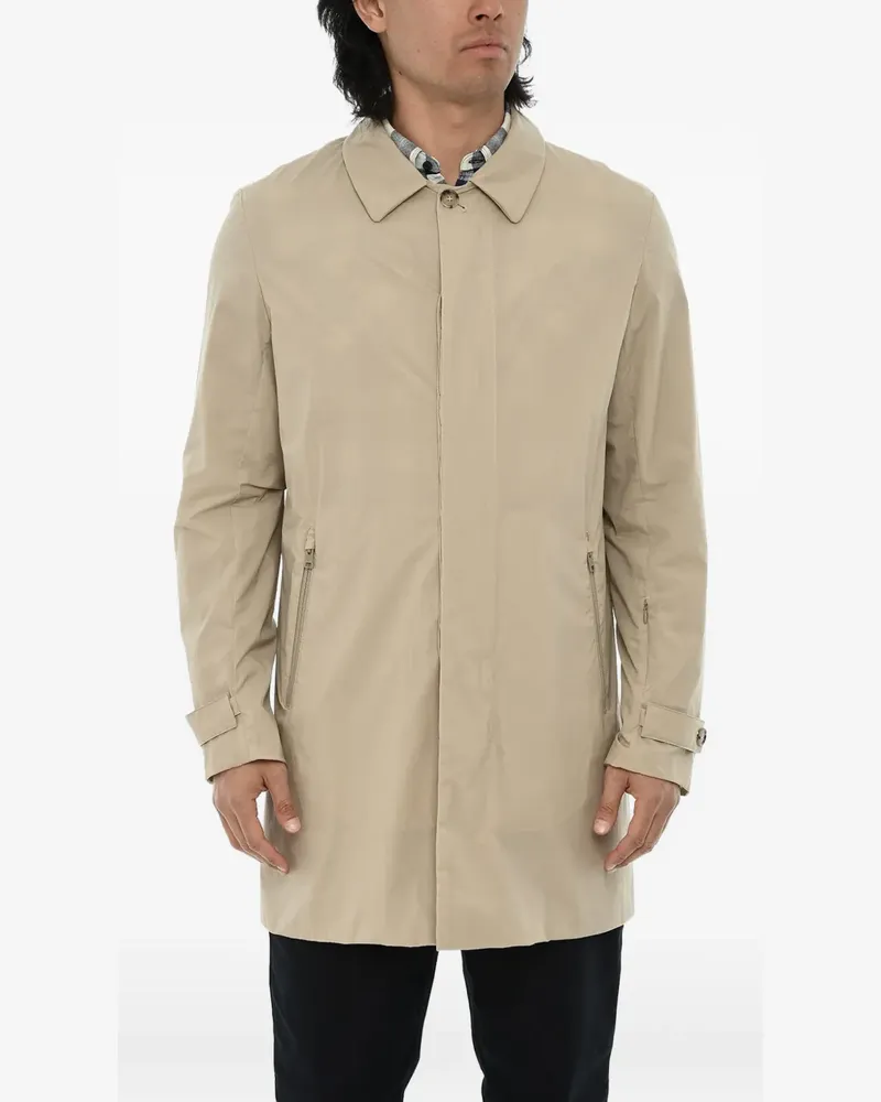 Woolrich concealed-closure single-breasted rain coat - Nude Nude