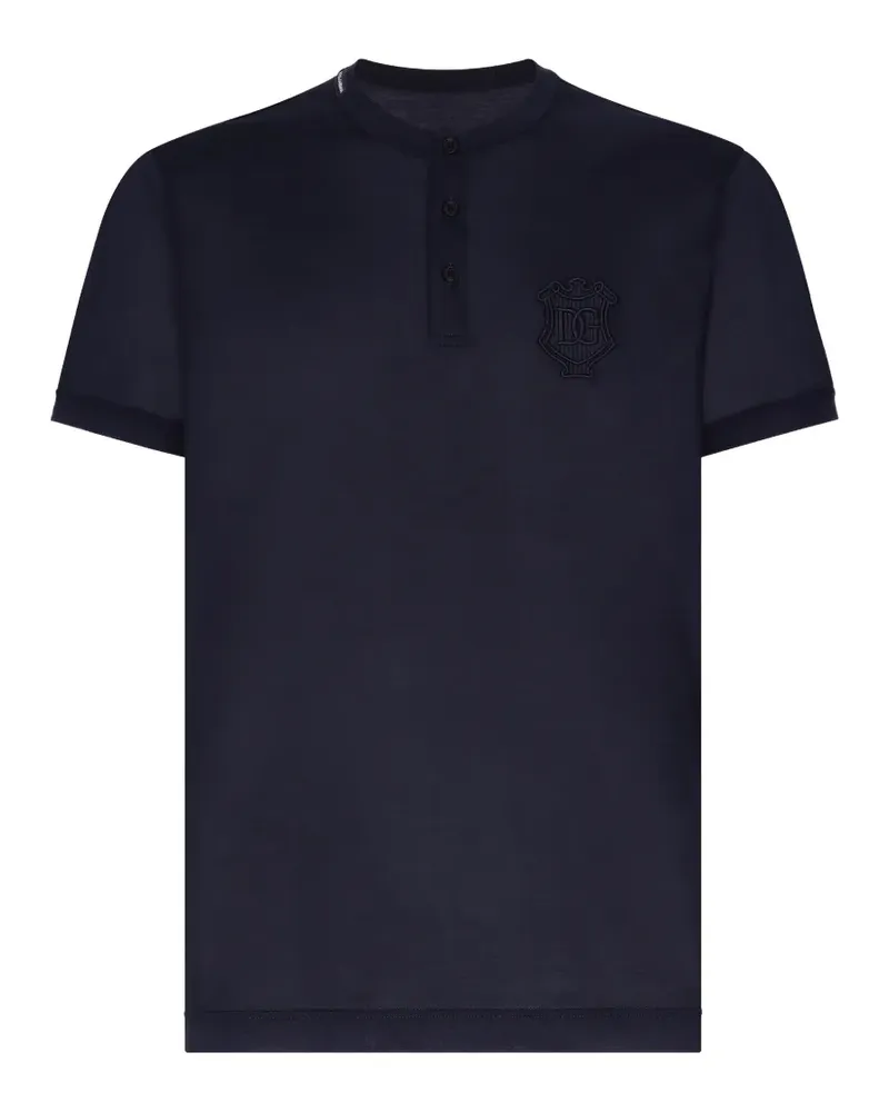 Dolce & Gabbana T-Shirt mit Heraldic DG-Stickerei - Blau Blau