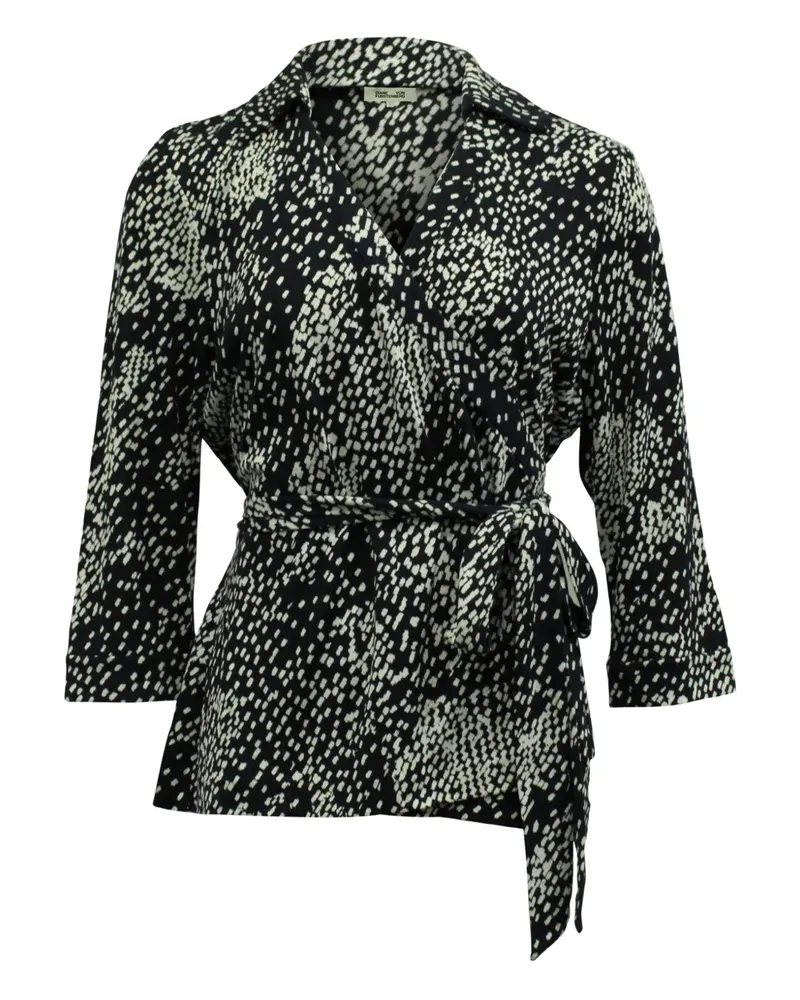 Diane von Furstenberg scattered-print wrap top - Blau Blau