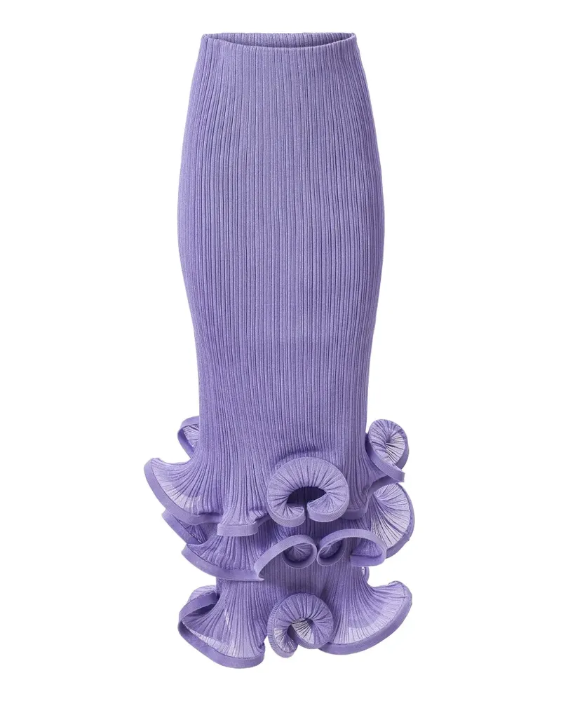 Carolina Herrera New York Bleistiftrock mit Rüschensaum - Violett Violett