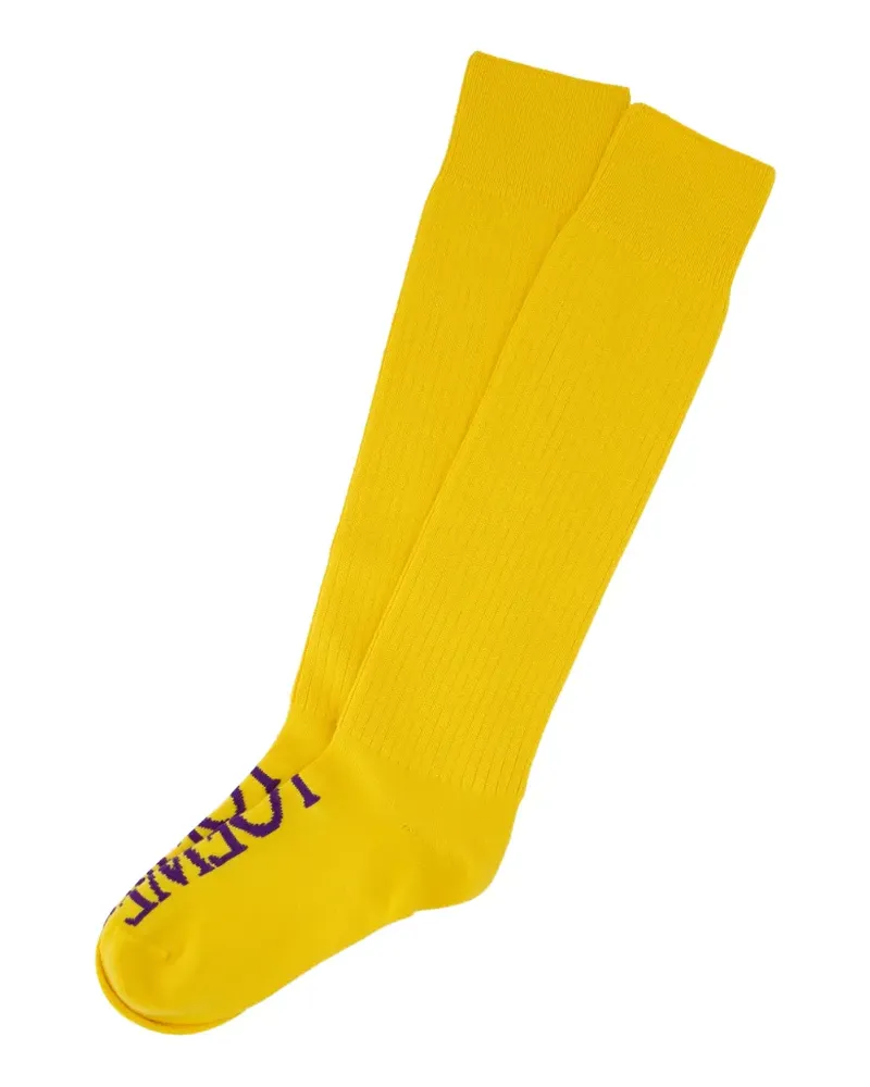 Loewe ribbed-knit logo socks - Gelb Gelb