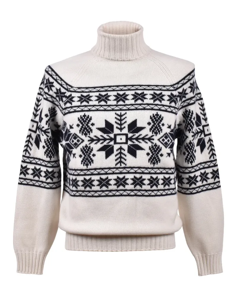 Brunello Cucinelli jacquard cashmere sweater - Weiß Weiß