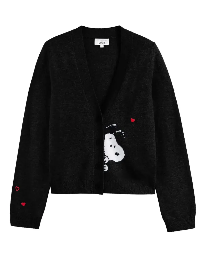 Chinti & Parker x Peanuts Cardigan mit Snoopy - Schwarz Schwarz